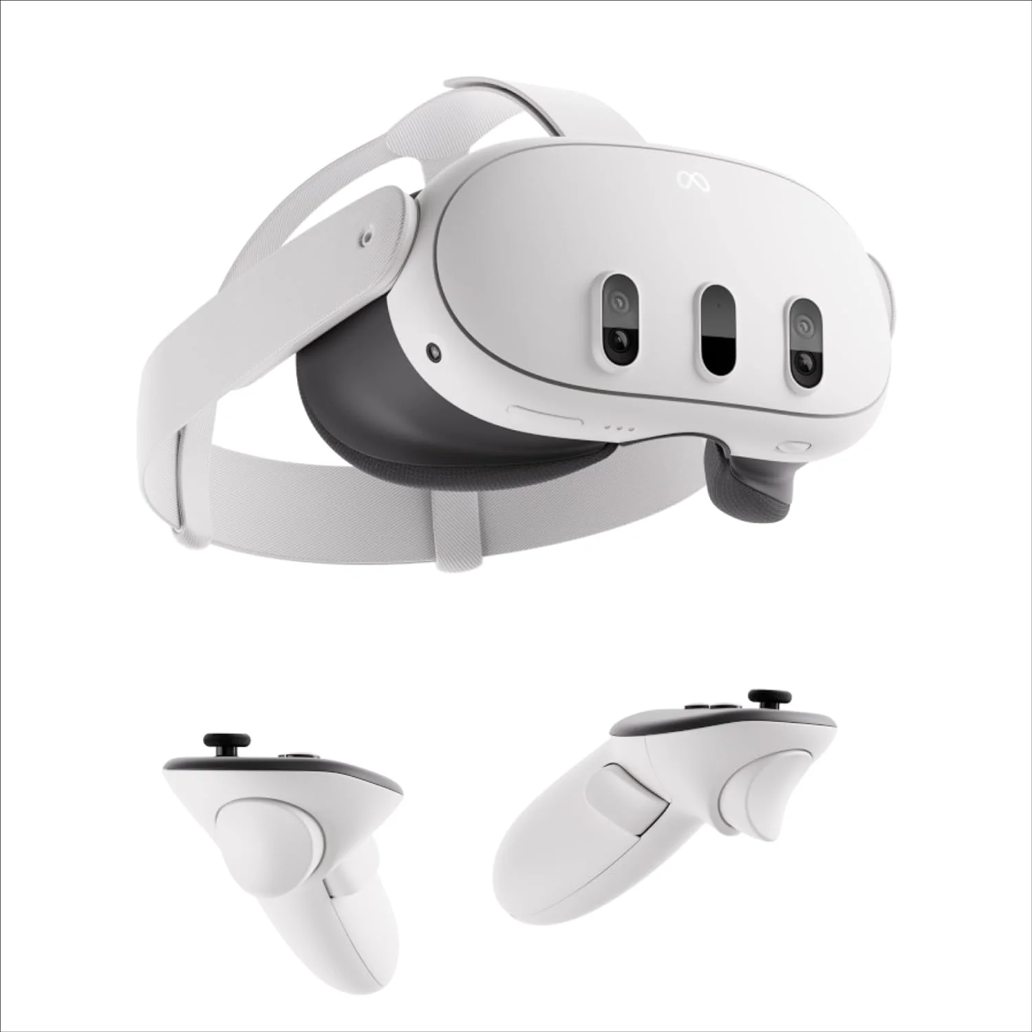 Managed Meta Quest VR headsets in a charging station